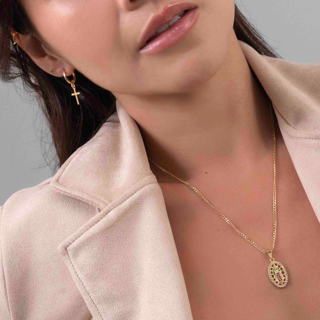 Dije Virgen Guadalupe Swarovski Mediana Colores