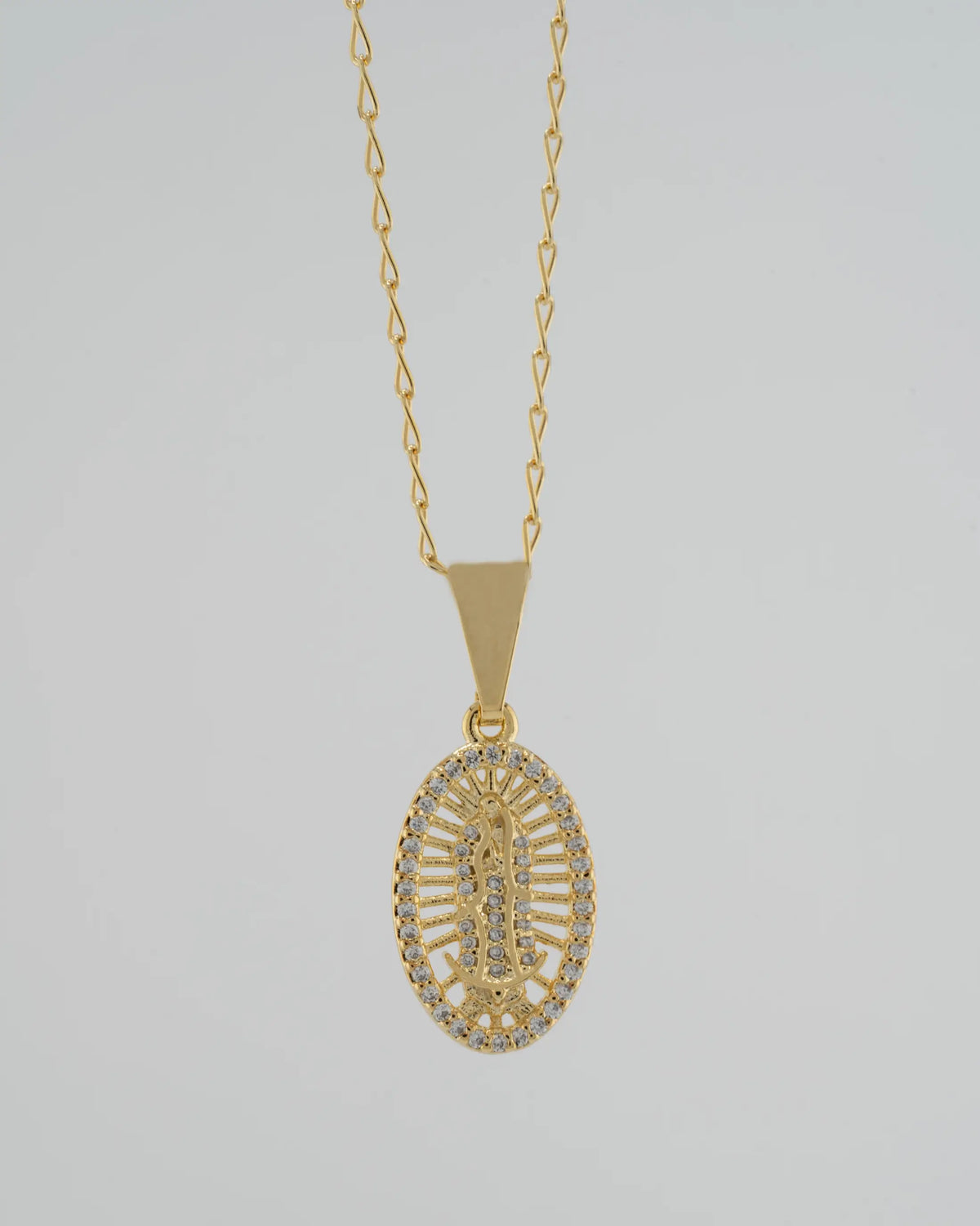 Dije Virgen Guadalupe Swarovski Mediana