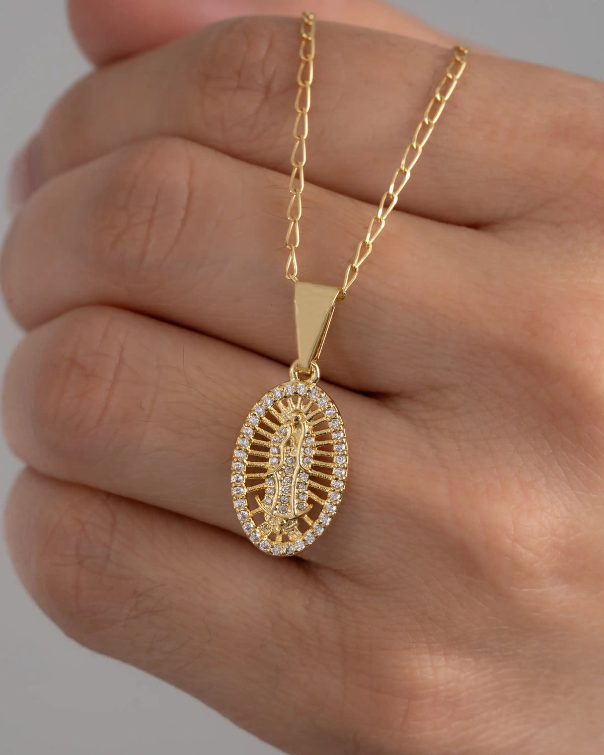 Dije Virgen Guadalupe Swarovski Mediana