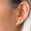Arete Hoja Circonias 1.7 Cms