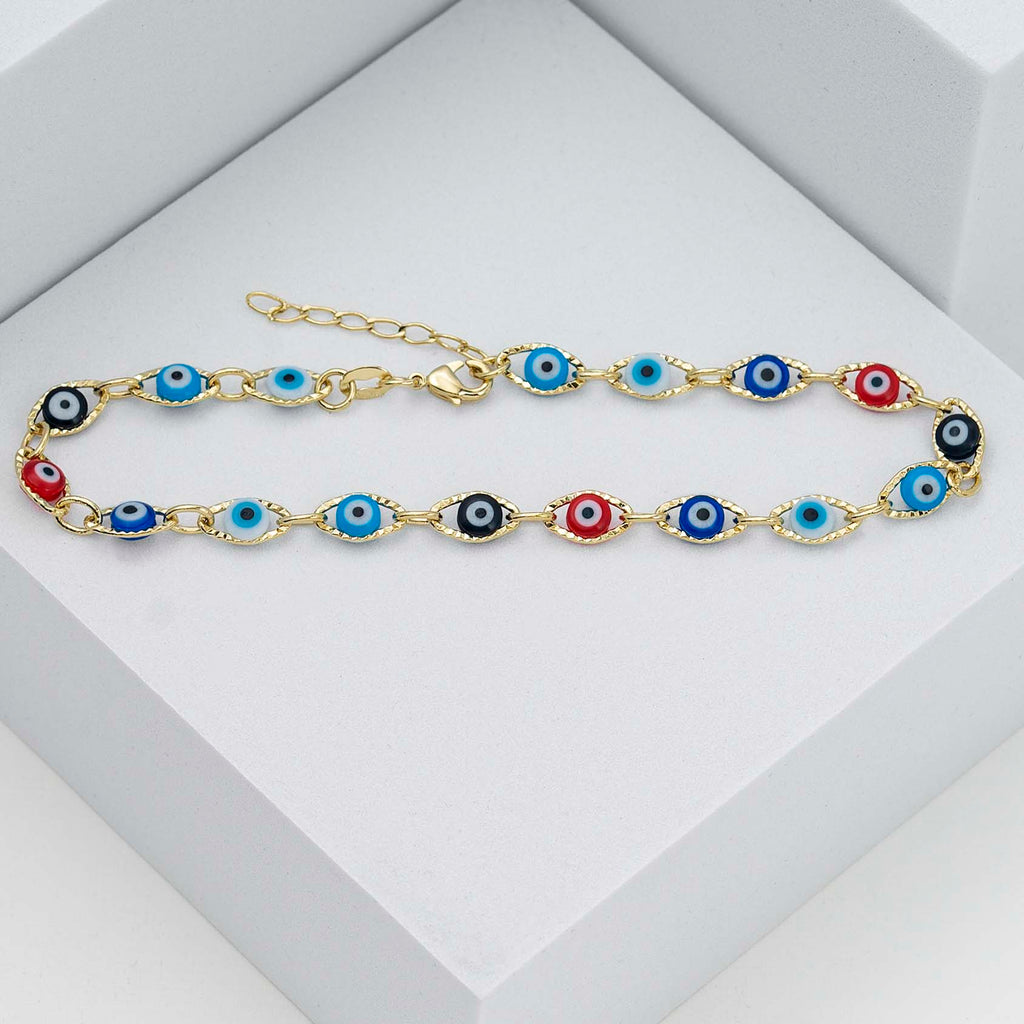Tobillera Ojo Turco Multicolor 23 Cms + 2 Cms Extensor