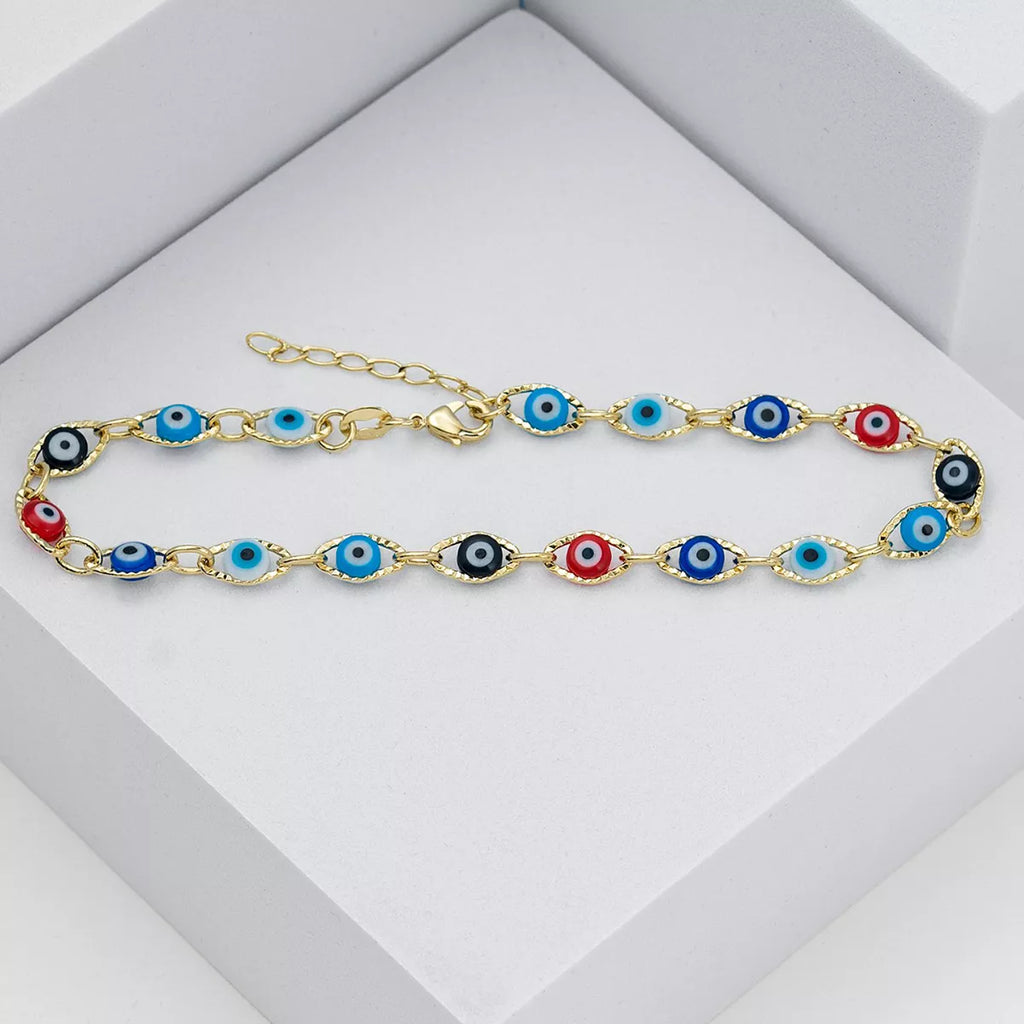 Tobillera Ojo Turco Multicolor 23 Cms + 2 Cms Extensor