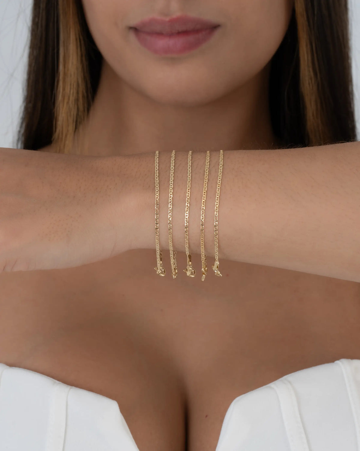 Pulsera Escalerita Con Destellos IT 1.7 mm 16.5 Cms