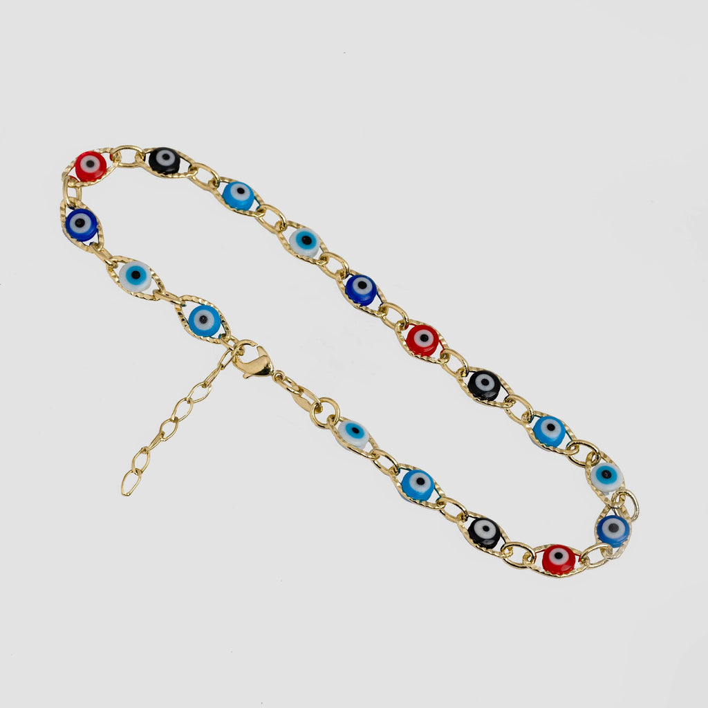 Tobillera Ojo Turco Multicolor 23 Cms + 2 Cms Extensor