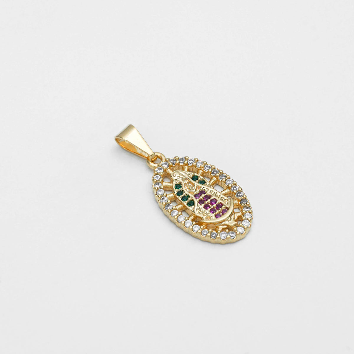 Dije Virgen Guadalupe Swarovski Mediana Colores