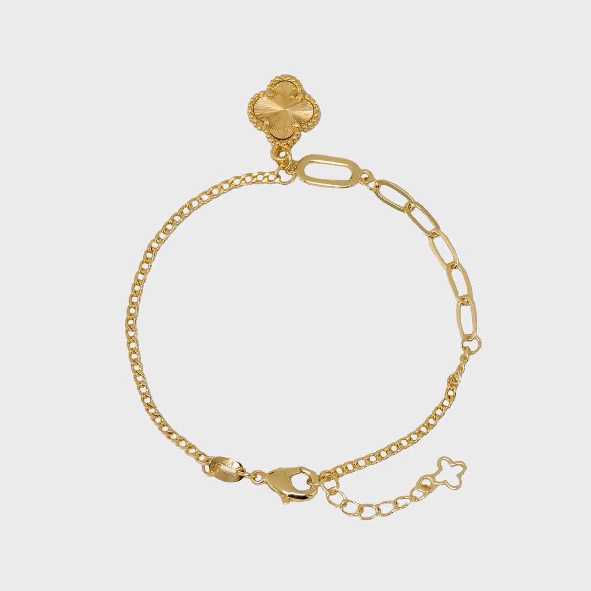 Pulsera Cubana Clover 1,1 cm 15 Cm + Ext